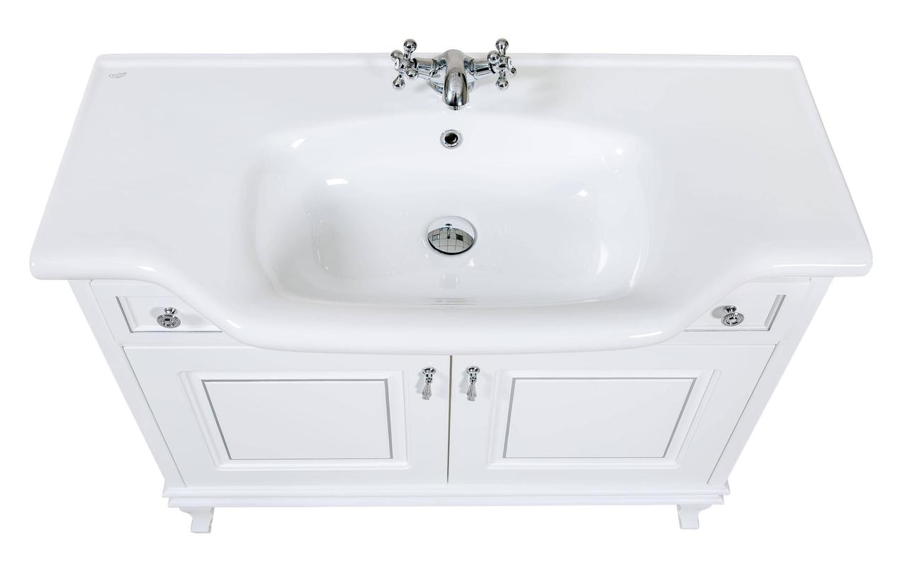 Шафка з умивальником Беатріче New Klasik Біла Патина Хром 100, Аква Родос - Зображення 170760-66191.jpg