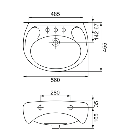 Умивальник ЕКО-2000 55 (CCWS1000148207), Cersanit - Зображення 170924-3ffb3.jpg