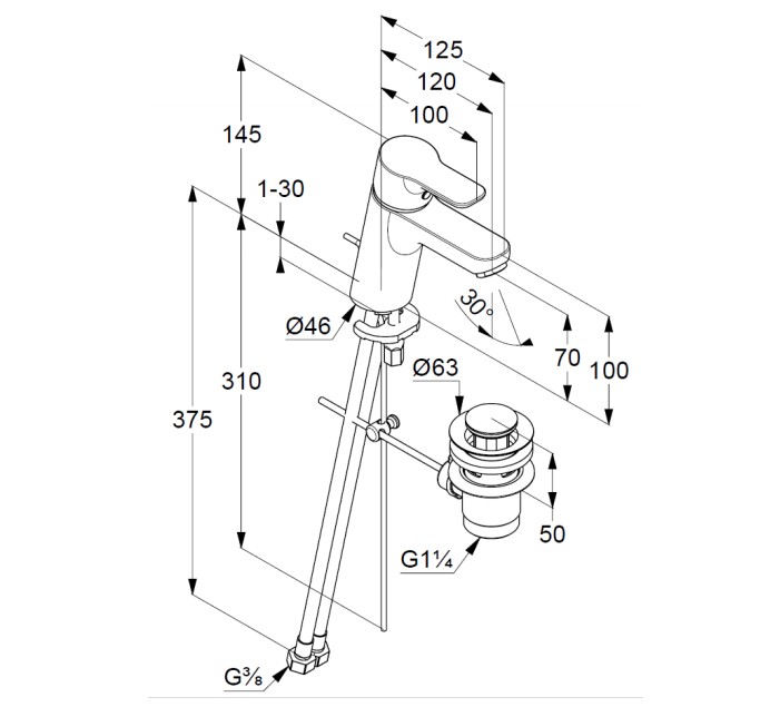 Змішувач для умивальника 70 DN 15 Pure&Easy (373829165) білий, Kludi - Зображення 171103-a7945.jpg