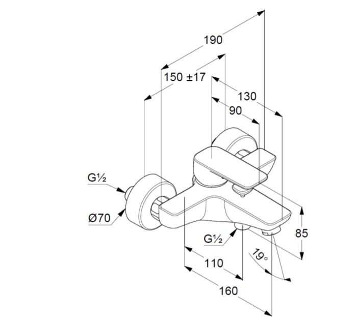 Змішувач для ванни DN 15 Pure&Style (406810575), Kludi - Зображення 171165-86980.jpg