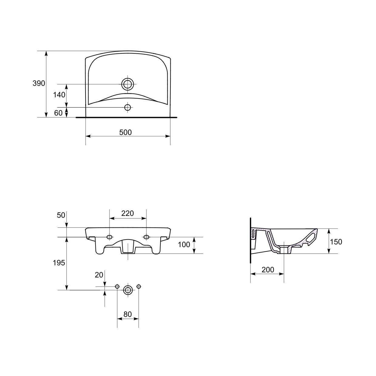 Умивальник 50 см Саrina (CCWS1000840796), Cersanit - Зображення 171302-7ebcf.jpg
