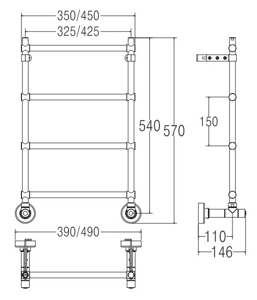 Рушникосушка Mini 3-442-М CR Margaroli - Зображення 171340-5f235.jpg