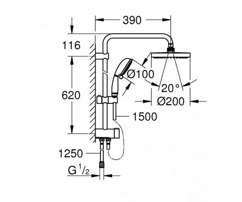 Душовий набір New Tempesta Rustic System 200 (27399002), Grohe - Зображення 171478-d96d7.jpeg