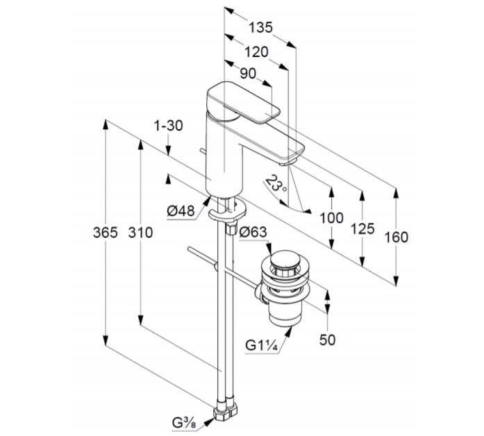 Змішувач для умивальника 100 DN 15 Pure&Style (402900575), Kludi - Зображення 171650-ef6a6.jpg