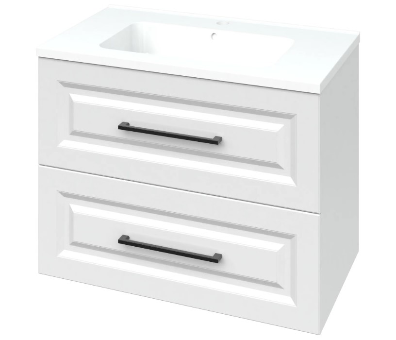 Шафка з умивальником Родео 80 Денвер білий Mirater - Зображення