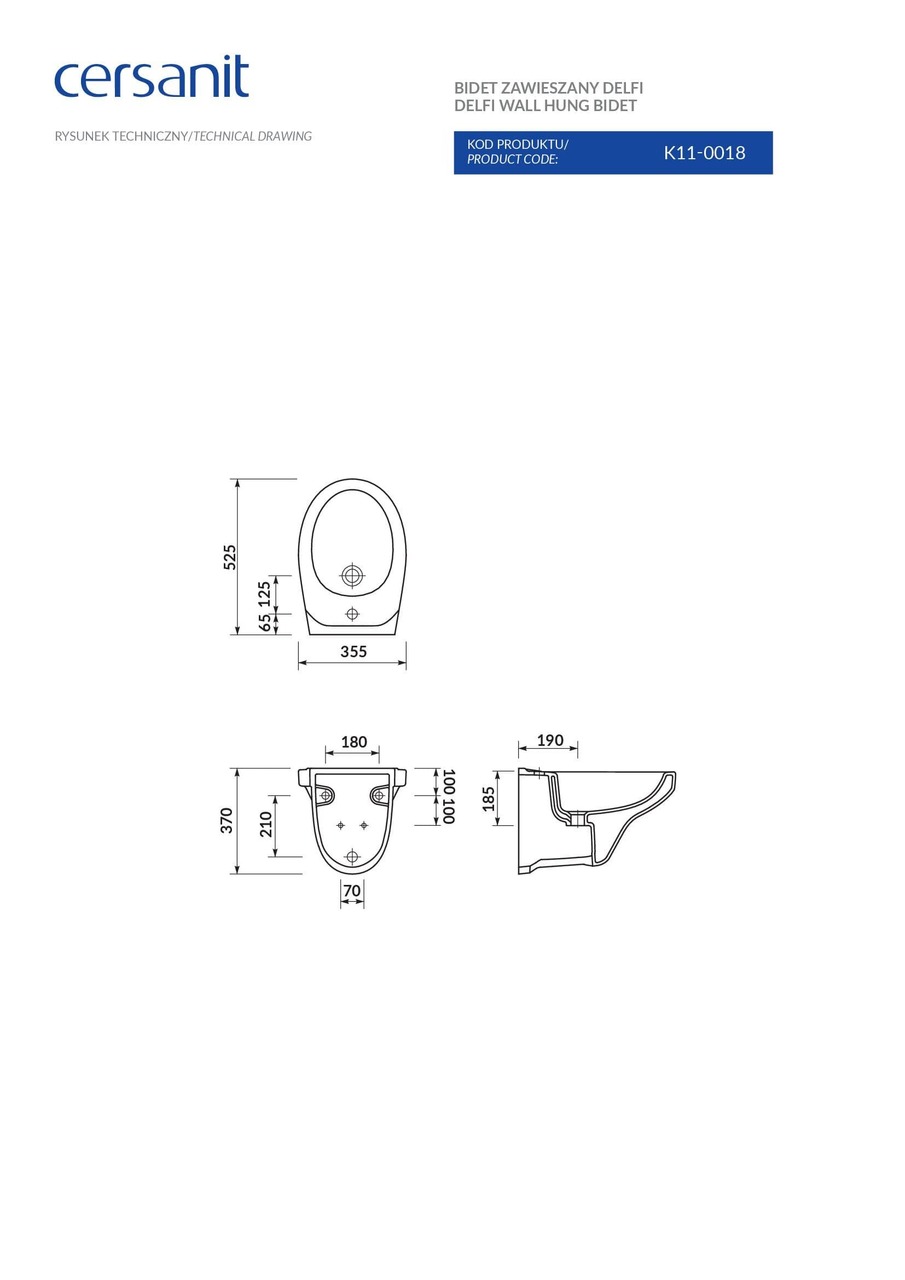 Біде підвісне Delfi (CCBW1000010936), Cersanit - Зображення 171866-bfacf.jpg