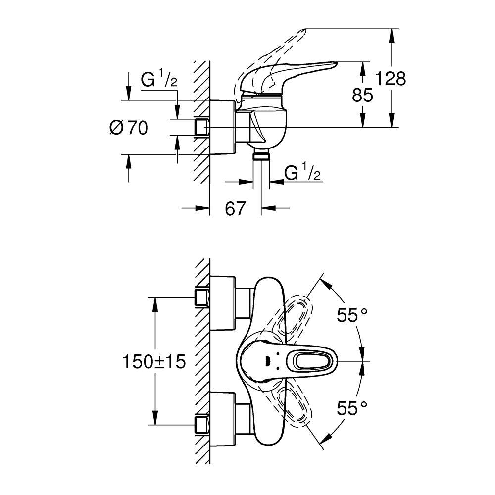 Змішувач для душу Eurostyle (33590LS3), Grohe - Зображення 171883-07607.jpg