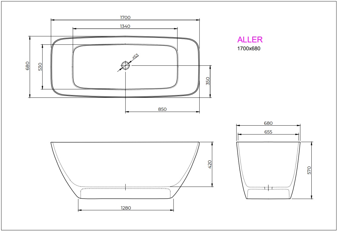 Ванна ALLER 170x70 White StudioStone - Зображення 171920226-299d2.jpg