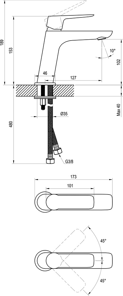 Змішувач для умивальника CL 012.00 Classic X070080 RAVAK - Зображення 171933-ba82d.jpg