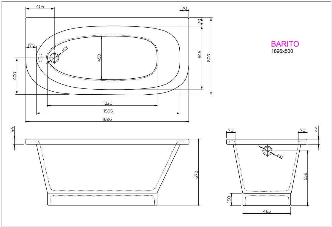 Ванна BARITO 190x80 White StudioStone - Зображення 171989591-515b7.jpg