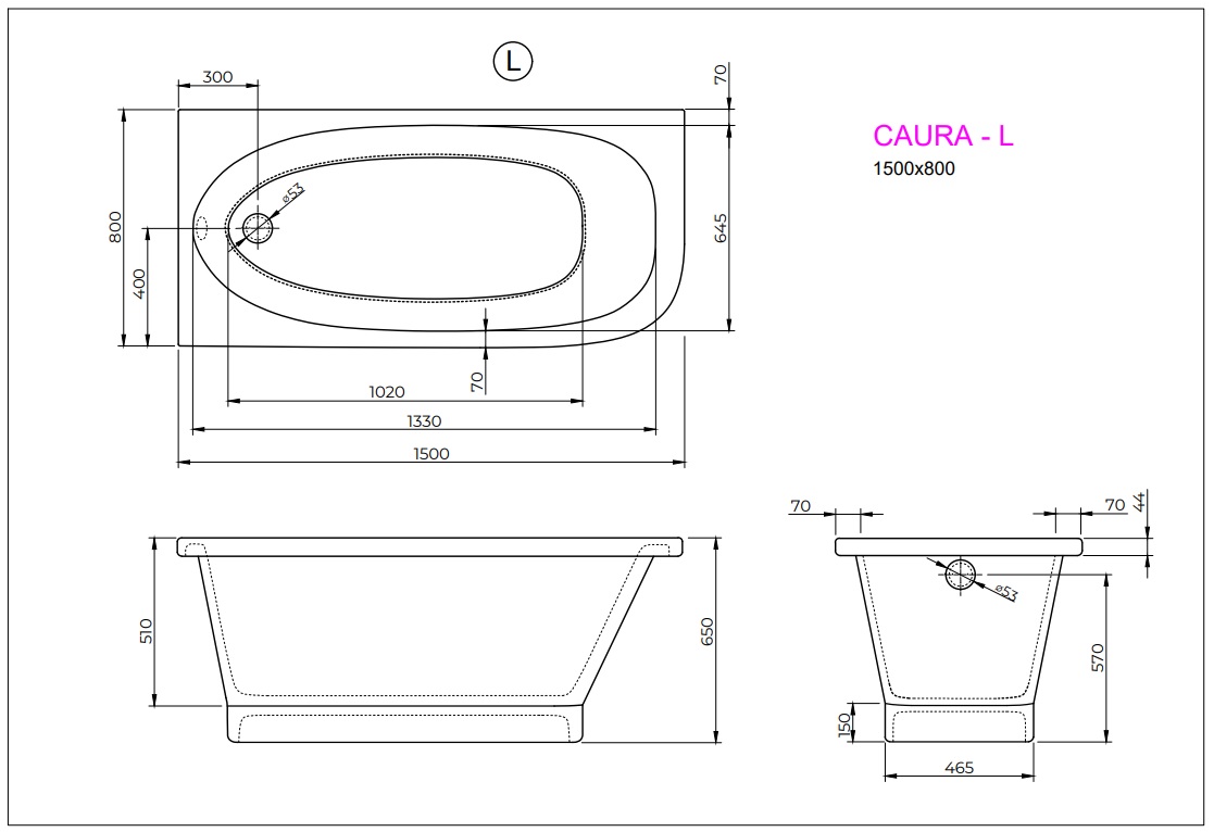 Ванна CAURA L 150x80 White StudioStone - Зображення 171989624-a14d7.jpg