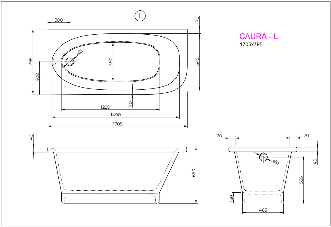 Ванна CAURA L 170x80 White StudioStone - Зображення 171989625-98b23.jpg