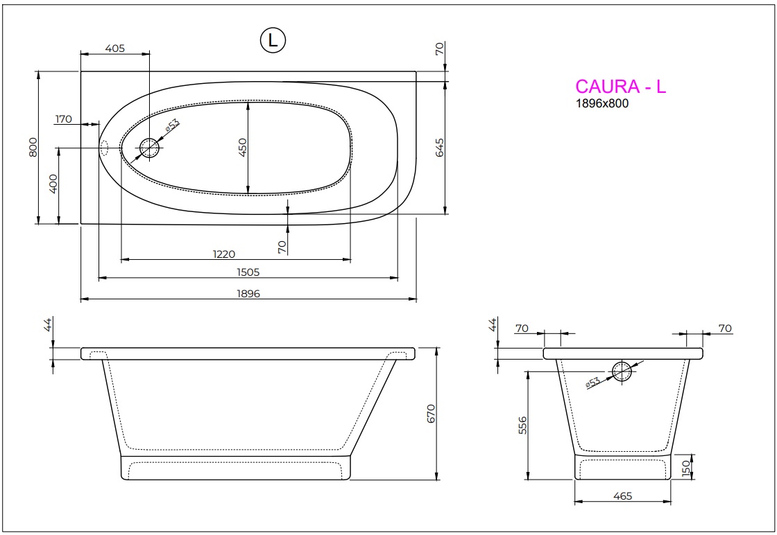 Ванна CAURA L 190x80 White StudioStone - Зображення 171989627-a5954.jpg