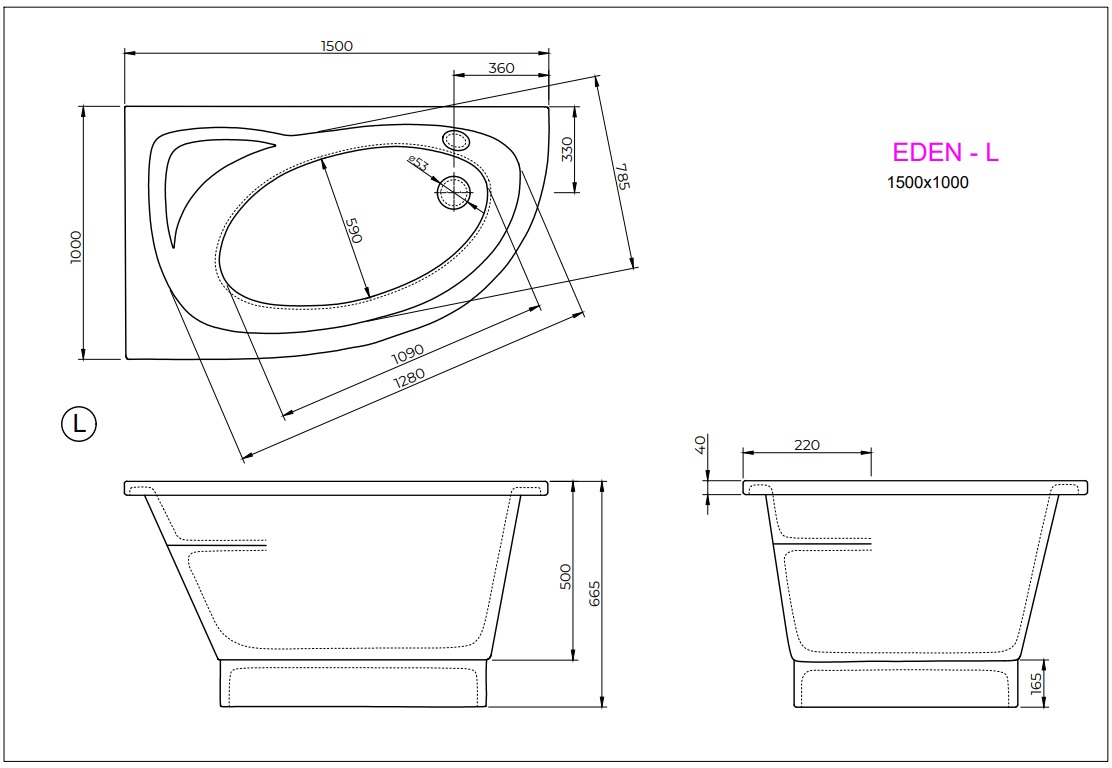 Ванна EDEN L 150x100 White StudioStone - Зображення 171989633-687f0.jpg