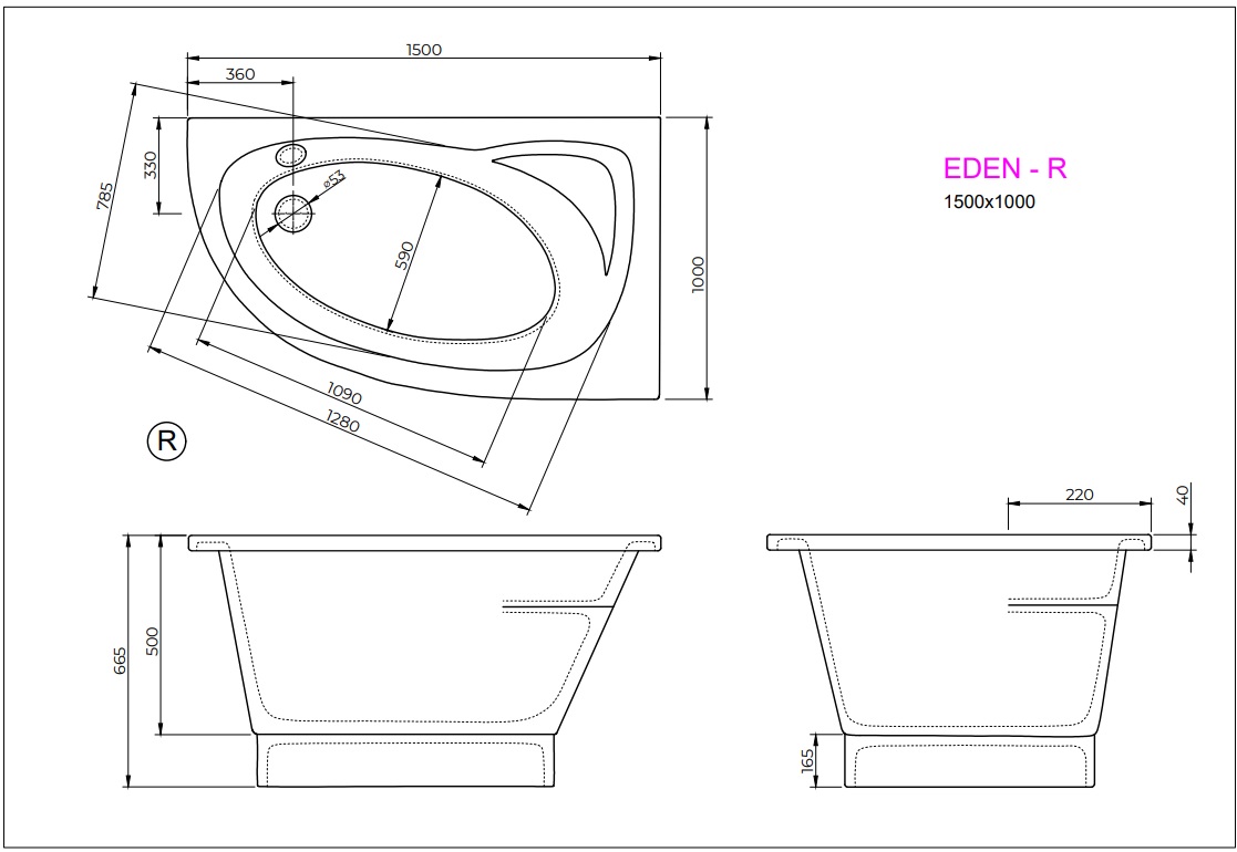 Ванна EDEN R 150x100 White StudioStone - Зображення 171989635-5a125.jpg