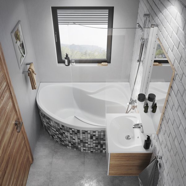 Шторка для ванни одноелементна CVSK1 ROSA II 160-170 R Transparent RAVAK - Зображення 171989711-14f8e.jpg