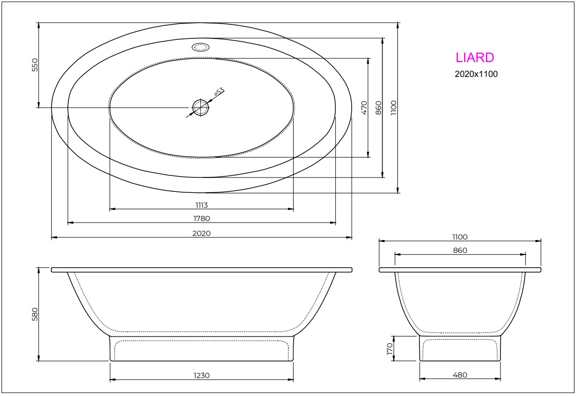 Ванна LIARD 202x110 White StudioStone - Зображення 171990326-bd2b0.jpg