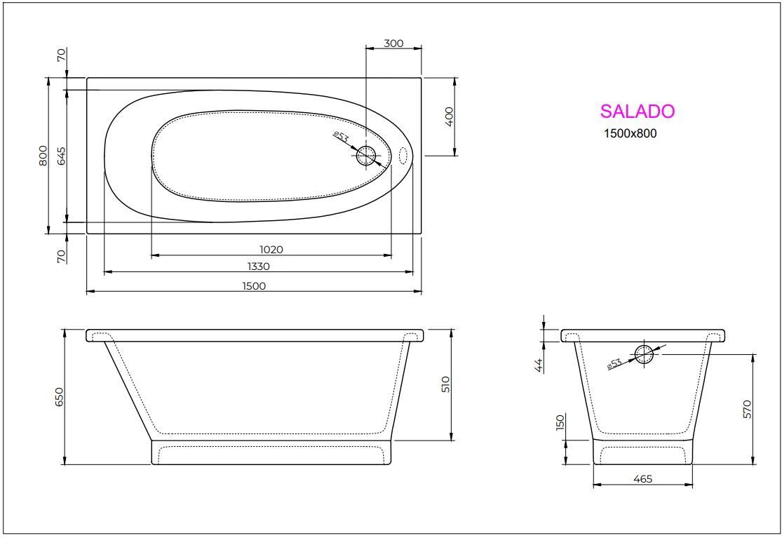Ванна SALADO 150x80 White StudioStone - Зображення 171990356-98aea.jpg