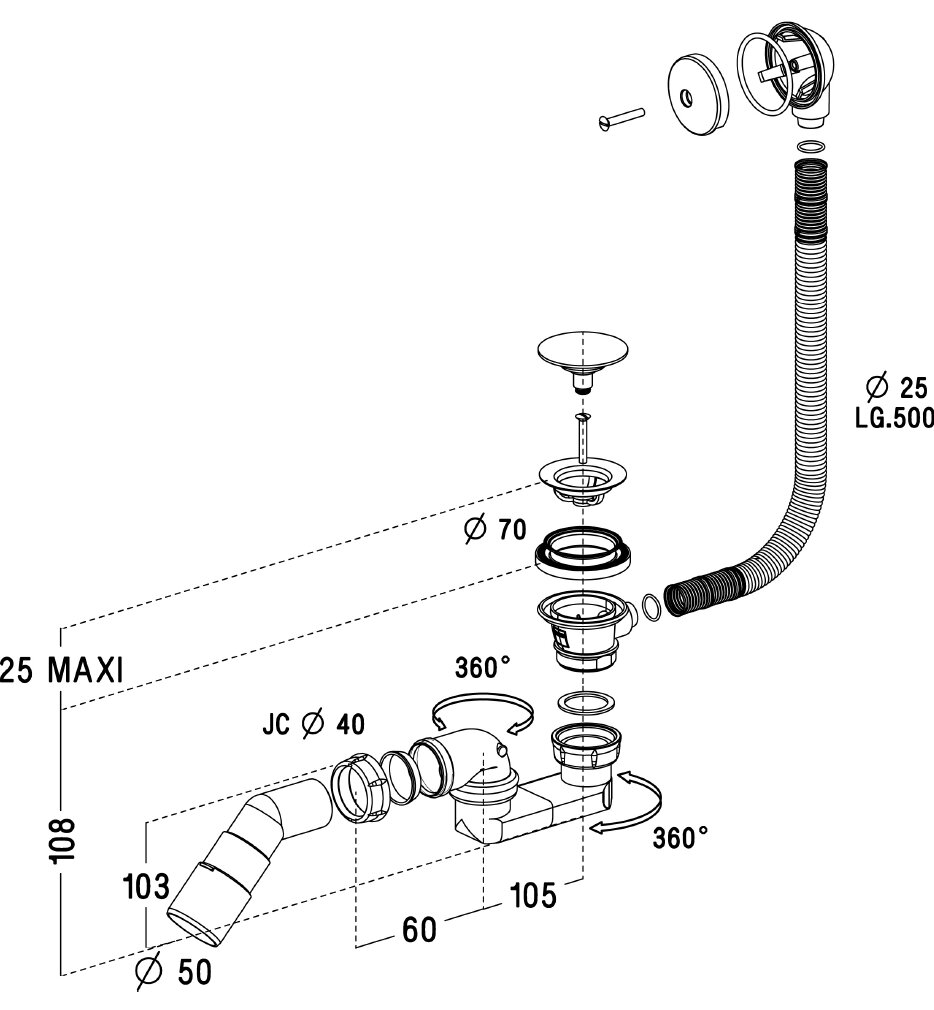 Сифон для ванни-піддона B602R Radaway - Зображення 172239-d26e3.jpg