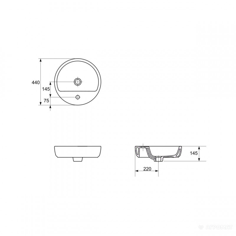 Умивальник 44 см Caspia (CCWT1000123927), Cersanit - Зображення 172261-9bb82.jpg