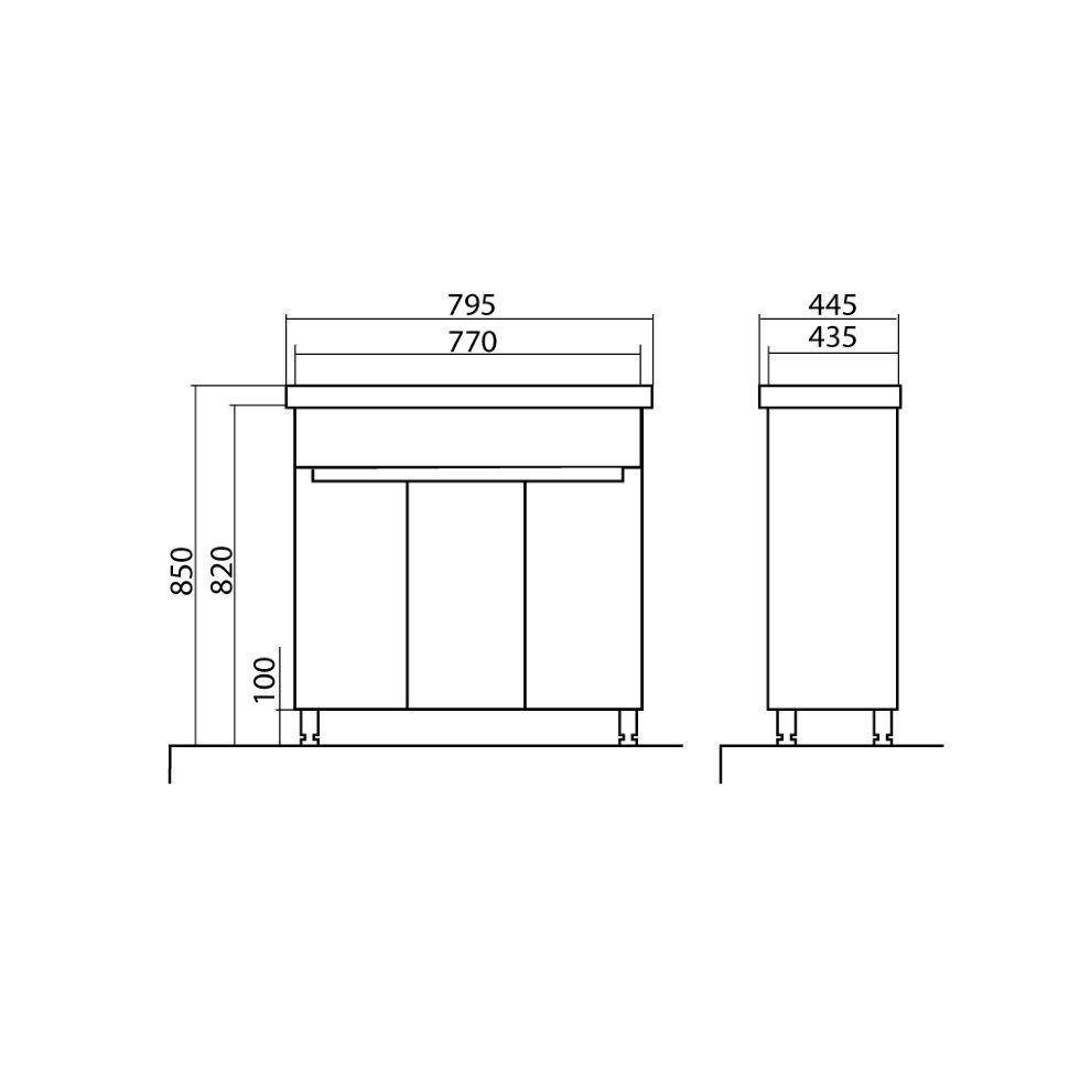 Шкафчик с умывальником Омега Frame 80, Аква Родос - Зображення 172462-1c576.jpg