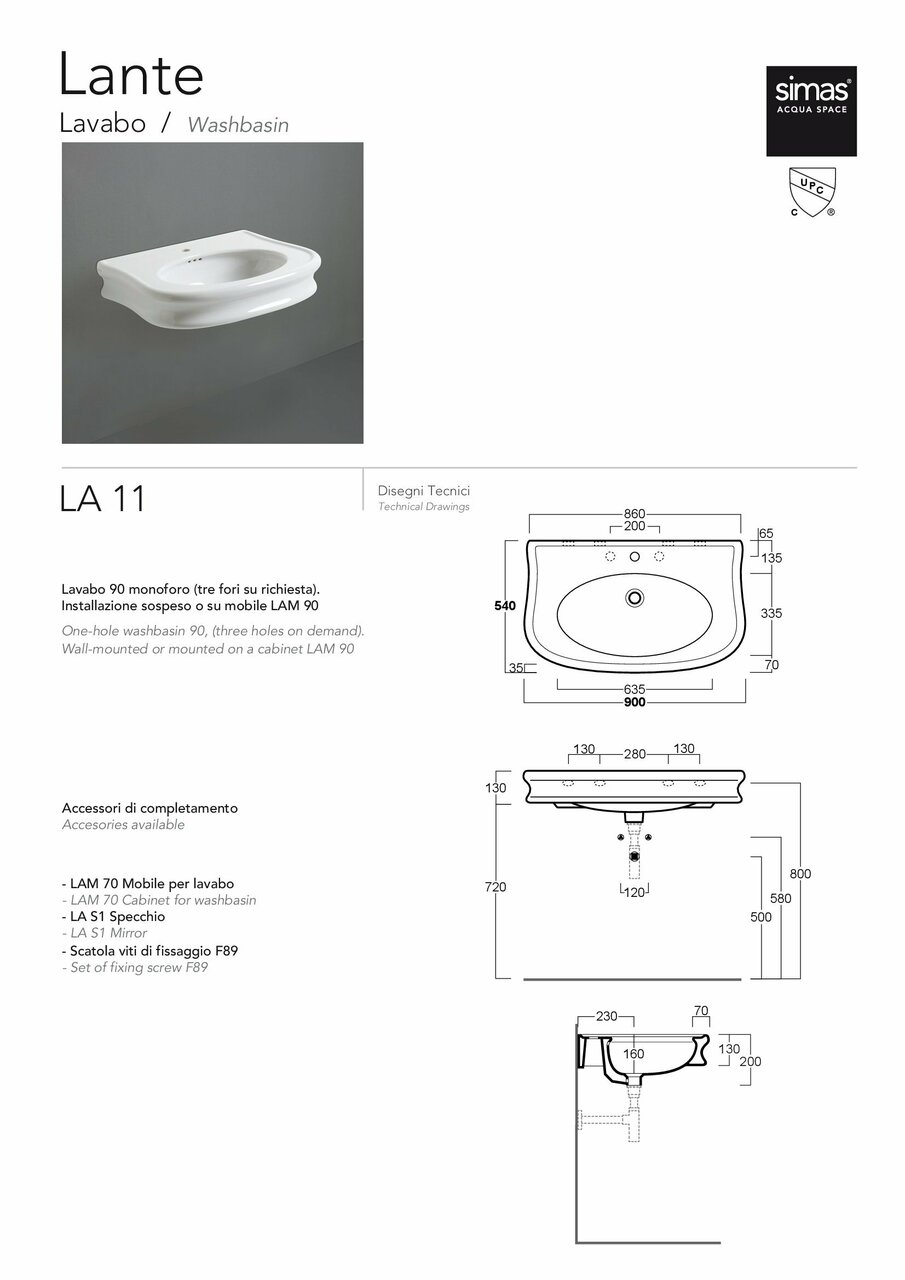 Умивальник Lante 90 LA11 SIMAS - Зображення 172509-042d8.jpg