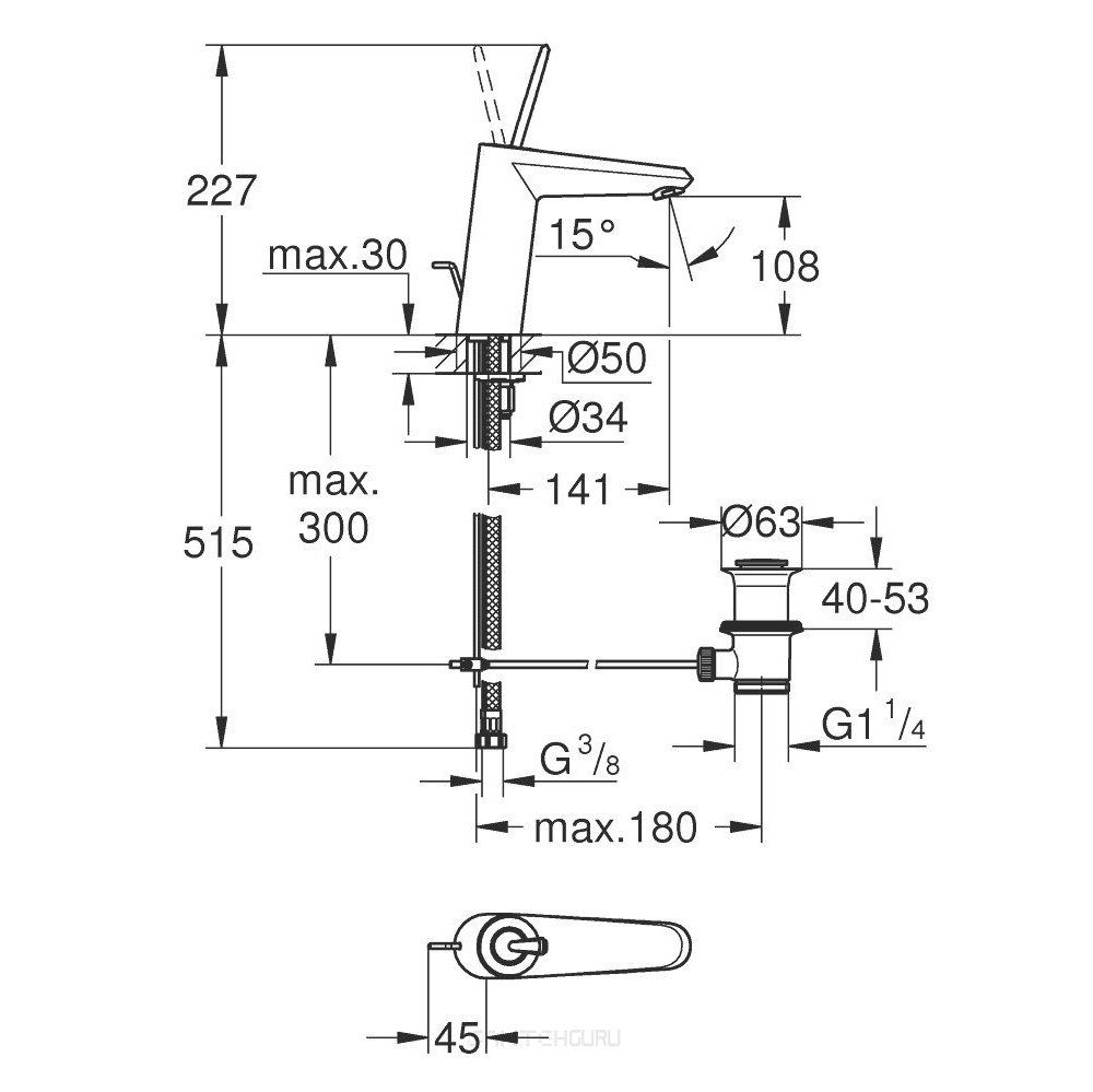 Змішувач для умивальника M-Size Eurodisc Joy (23427000), Grohe - Зображення 172570-f36e6.jpg