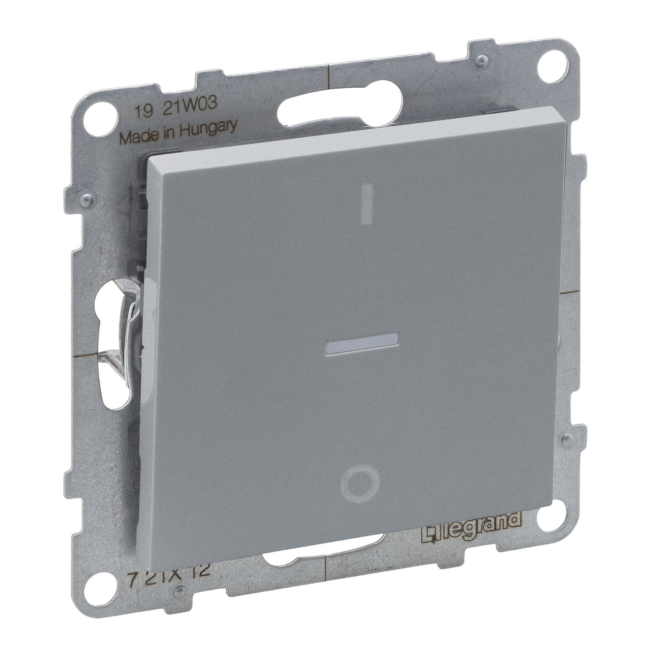 Вимикач 1-клавішний двополюсний 10А Suno Алюміній 721312 Legrand - Зображення