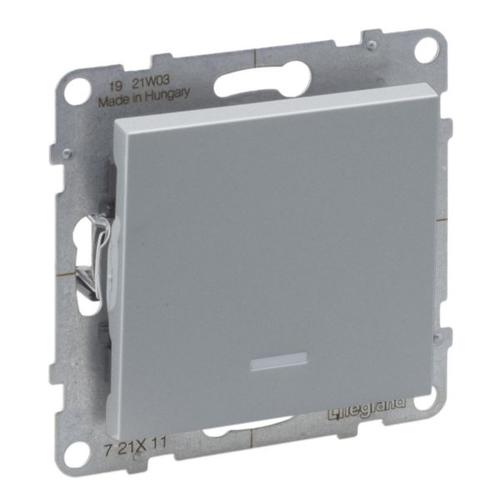 Вимикач 1-клавішний автоматичні клеми 10А Suno Алюміній 721311 Legrand - Зображення