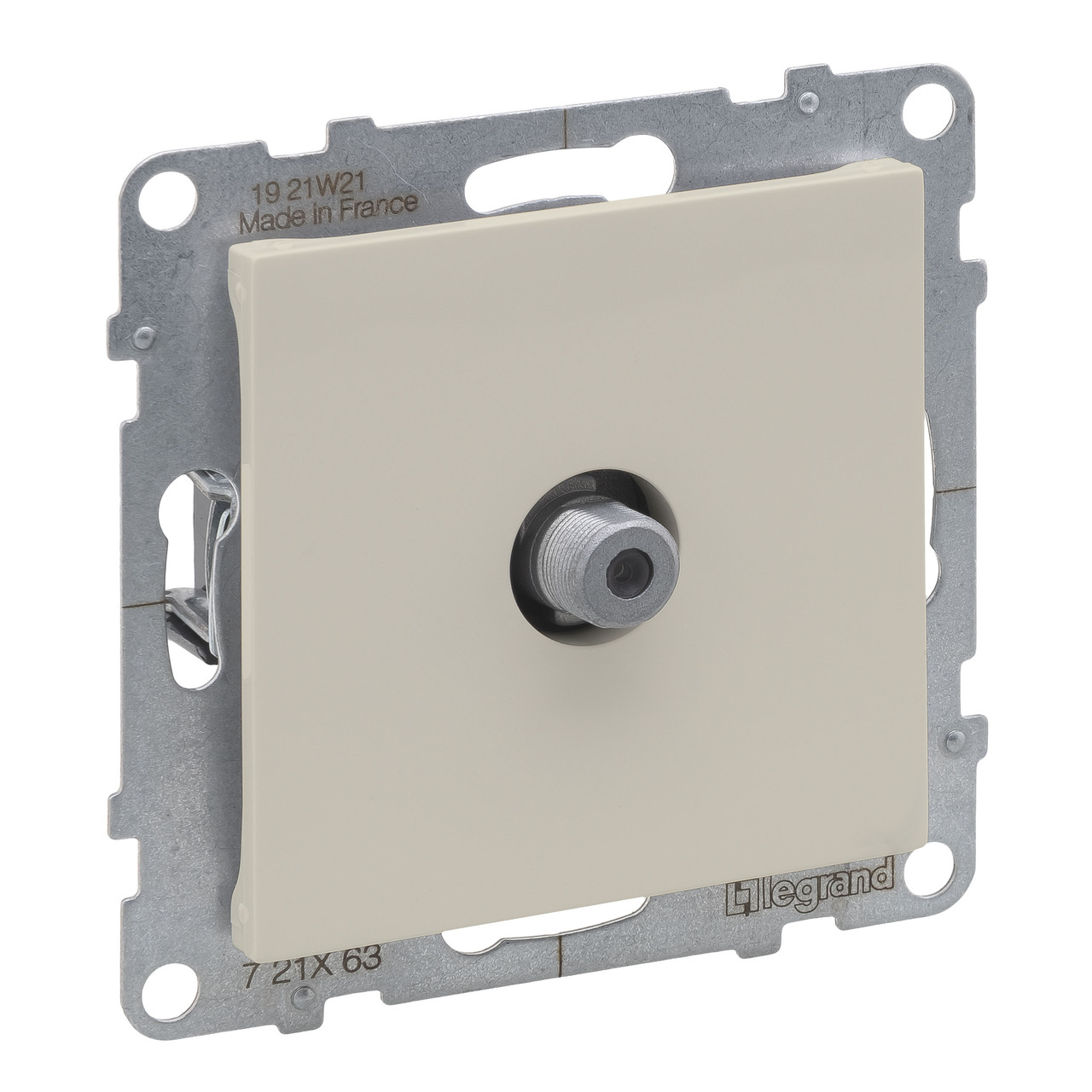 Розетка силовая TV тип F звезда Suno Слоновая кость 721263 Legrand - Зображення