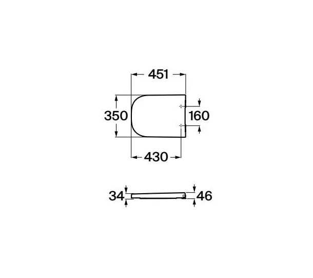 Кришка для унітаза Gap Square soft-close Supralit A80147200B Roca - Зображення 172729379-21bf8.jpg