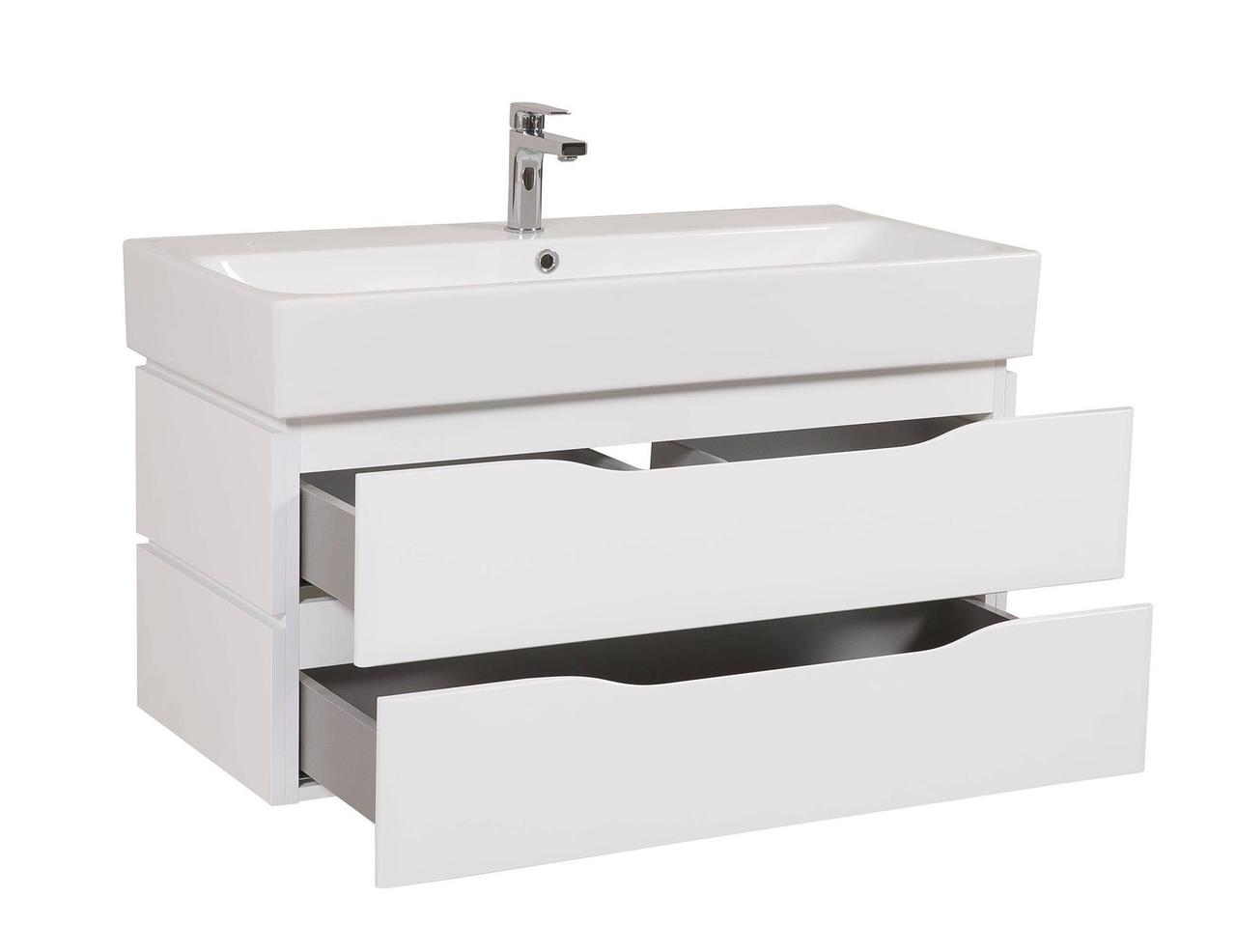 Шафка з умивальником підвісна Венеція Біла Пінто 100, Аква Родос - Зображення 172738-bea2b.jpg