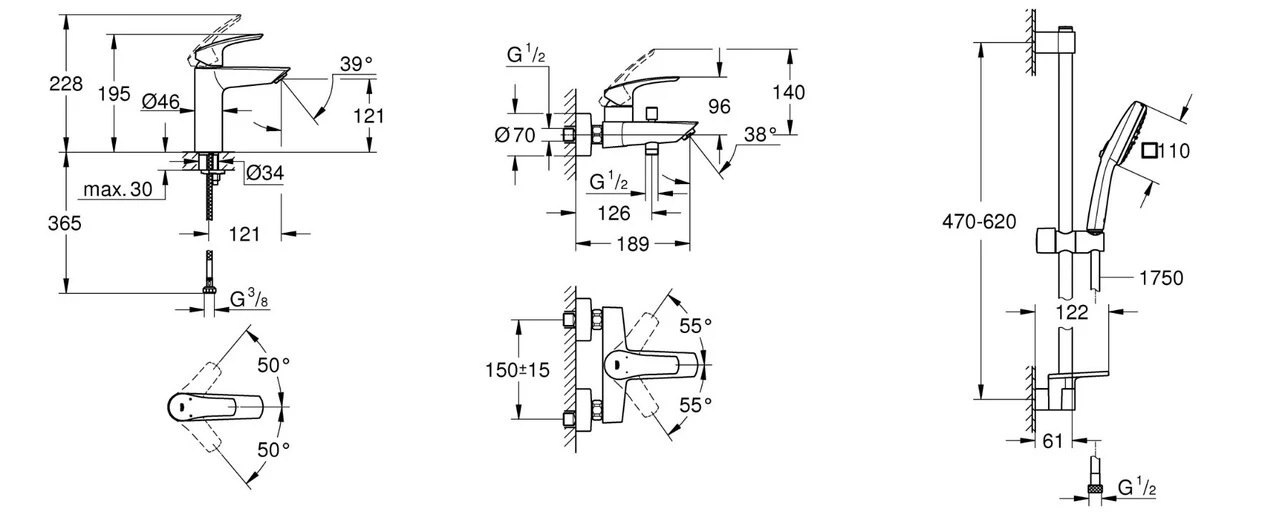 Набір змішувачів для душу 3 в 1 Eurosmart UA123246M243 Grohe - Зображення 172859750-5422e.jpg