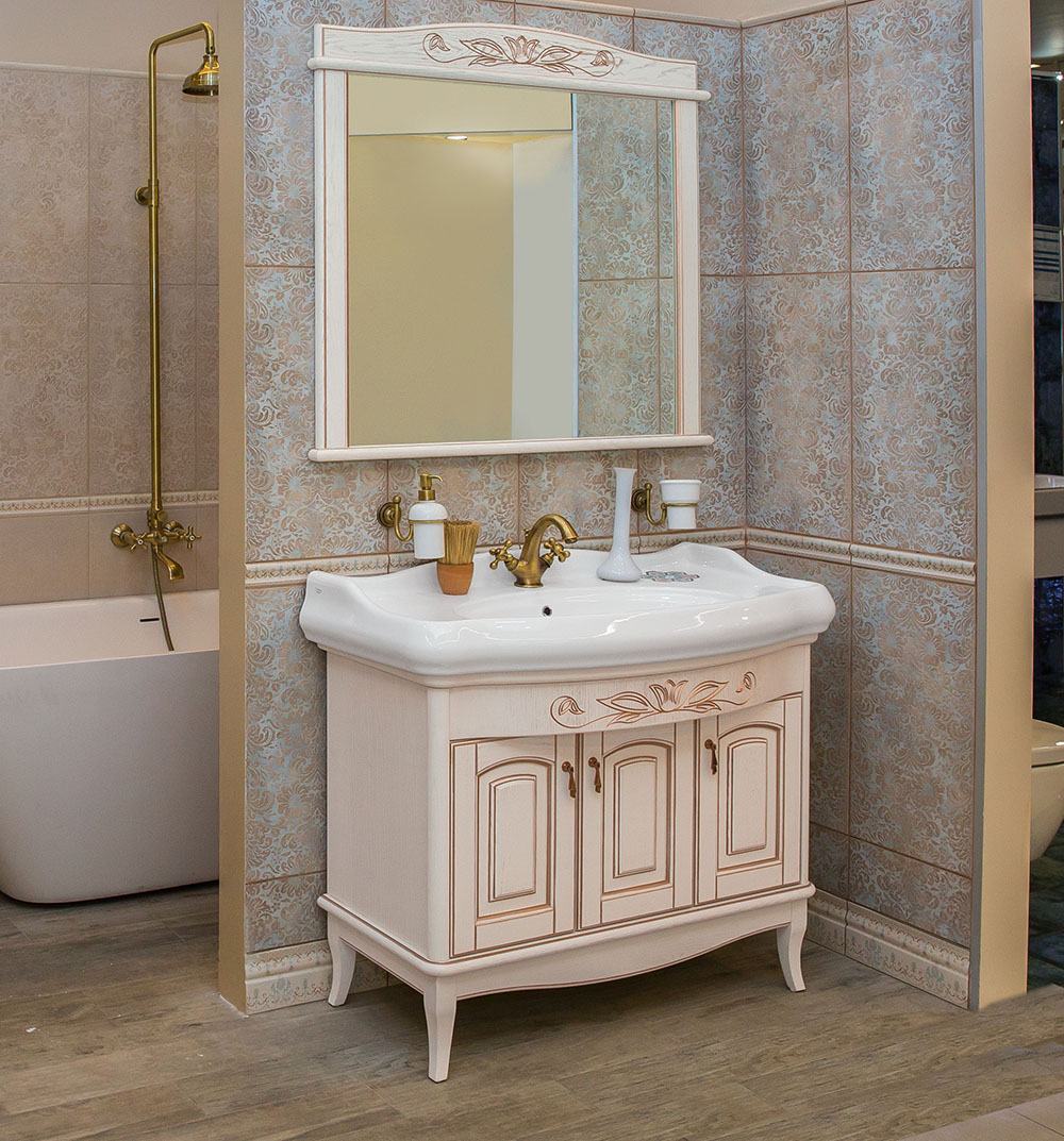 Шафка з умивальником Мікела Ваніль 100, Аква Родос - Зображення 172953-17d55.jpg