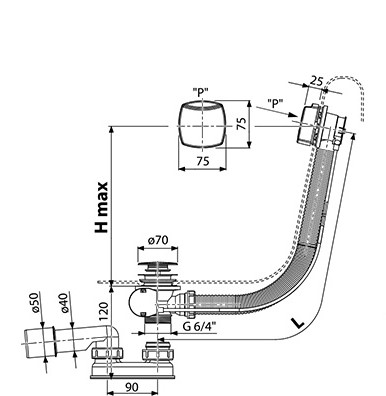 Сифон для ванны X01507 RAVAK - Зображення 173070-da49e.jpg