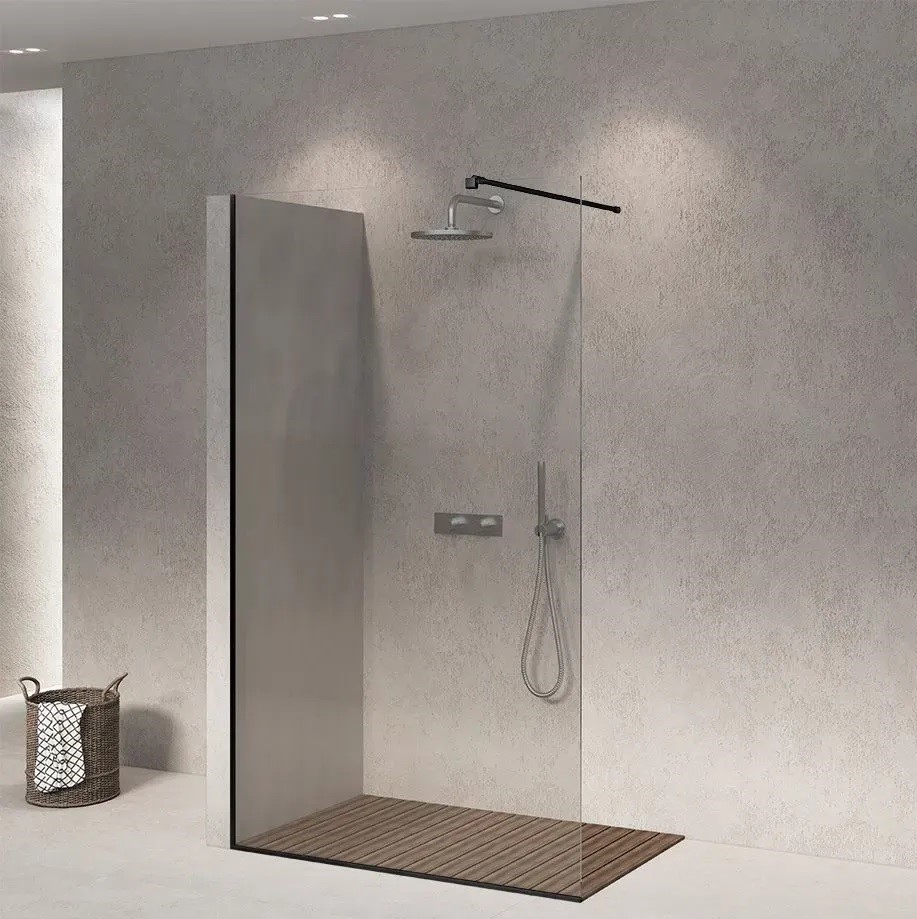 Душова стінка FALLS color 120x200 R Black matt StudioGlass - Зображення