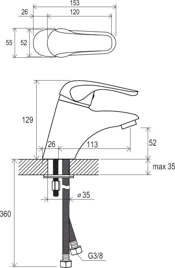 Змішувач для умивальника RS 012.00 ROSA X070022 RAVAK - Зображення 173135-75143.jpg
