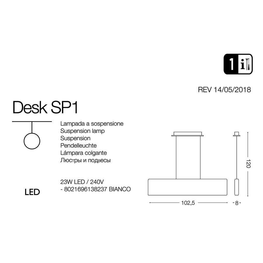 Люстра DESK SP1 NERO (173245), IDEAL LUX - Зображення 173245_g.jpg