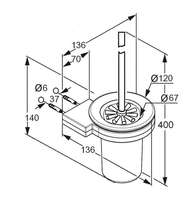 Туалетна щітка з тримачем A-XES (4897405), Kludi - Зображення 173449-04084.jpg