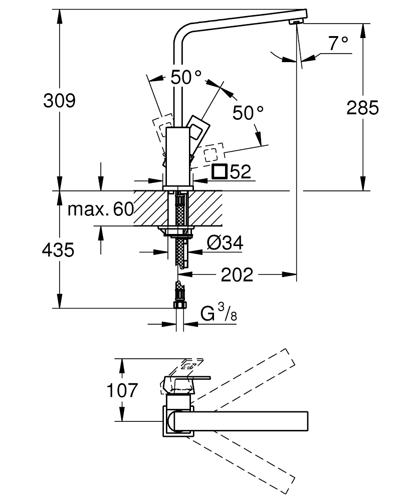 Змішувач для кухні Eurocube 31255DC0 Grohe - Зображення 173517-9afe4.jpg