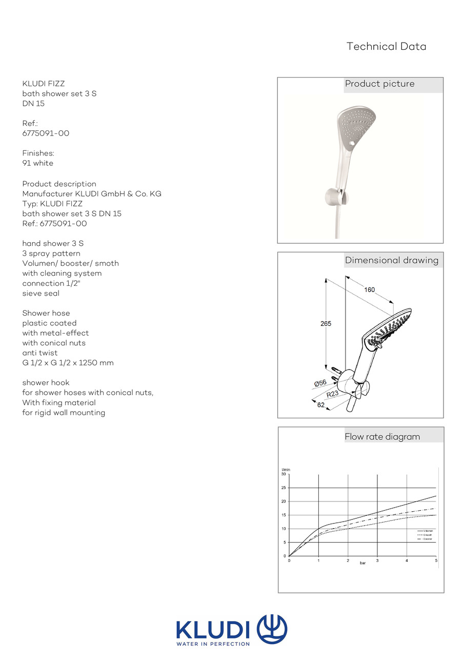Душевой набор 3S Fizz (6775091-00) белый, Kludi - Зображення 173547-3689f.jpg