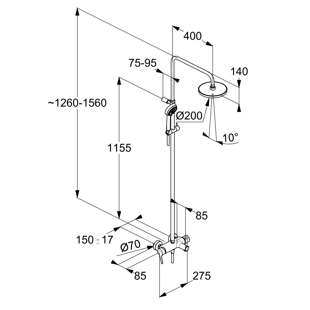Душова система Dual Shower System Logo (6808305-00), Kludi - Зображення 173594-4033e.jpg
