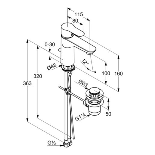 Змішувач для умивальника XL DN 10 Objekta (322600575), Kludi - Зображення 173614-51cba.jpg