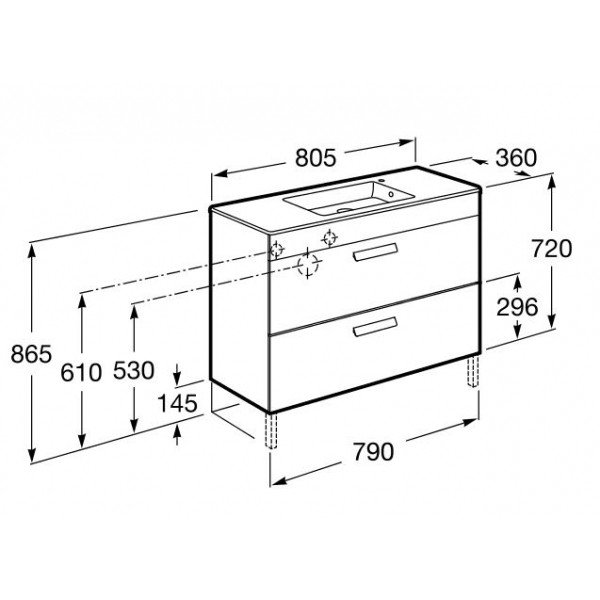 Шкафчик с умывальником Debba 80 (A855907153) Anthracite, Roca - Зображення 173866-5b0fc.jpg