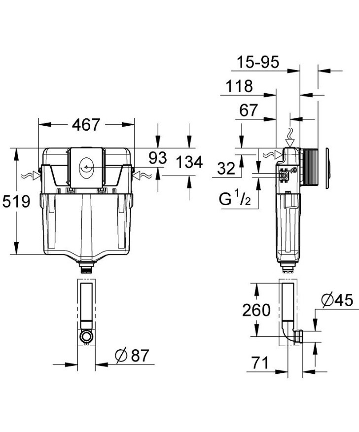 Бачок для унітаза з кнопкою зливу GD 2 38895000 Grohe - Зображення 173971-bb166.jpg