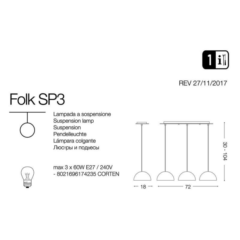 Люстра FOLK SP3 (174235), IDEAL LUX - Зображення 174235-.jpg