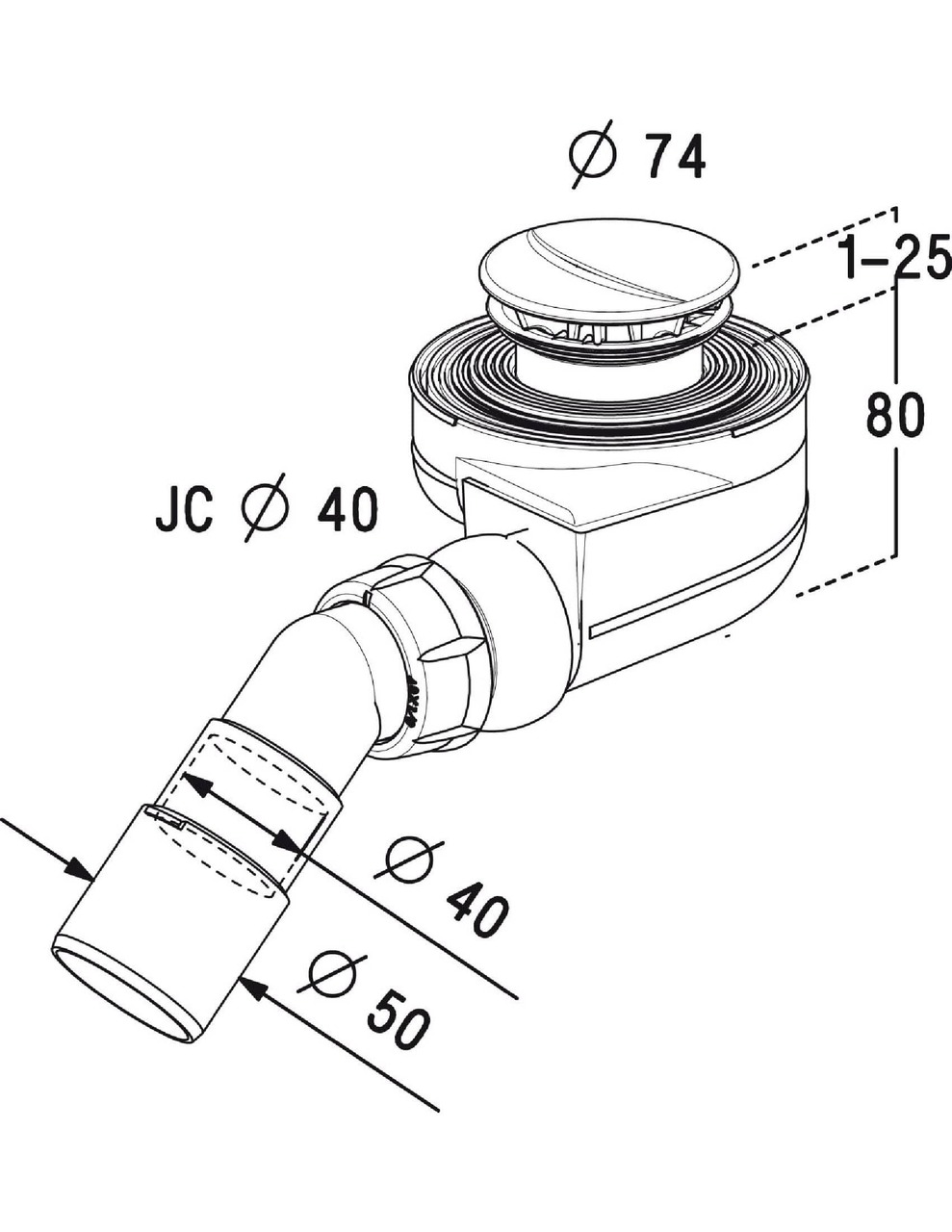 Сифон для піддона Turboflow TB50P Radaway - Зображення 174252-98fd6.jpg