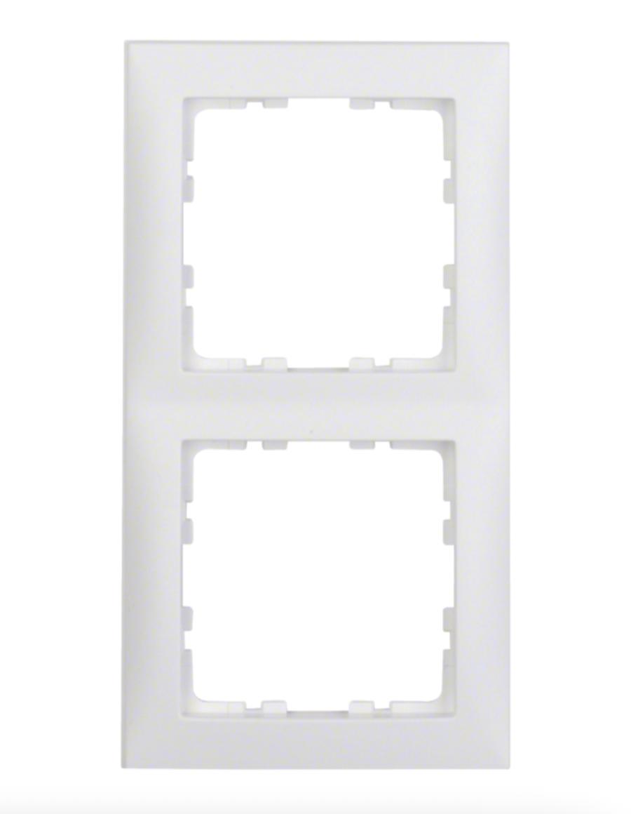 Рамка 2-місна Berker matt S1 Полярно-Білий 10129909 Hager - Зображення