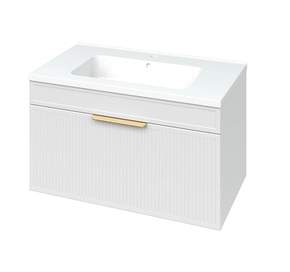 Шафка з умивальником Родео 80 Адель білий Mirater - Зображення