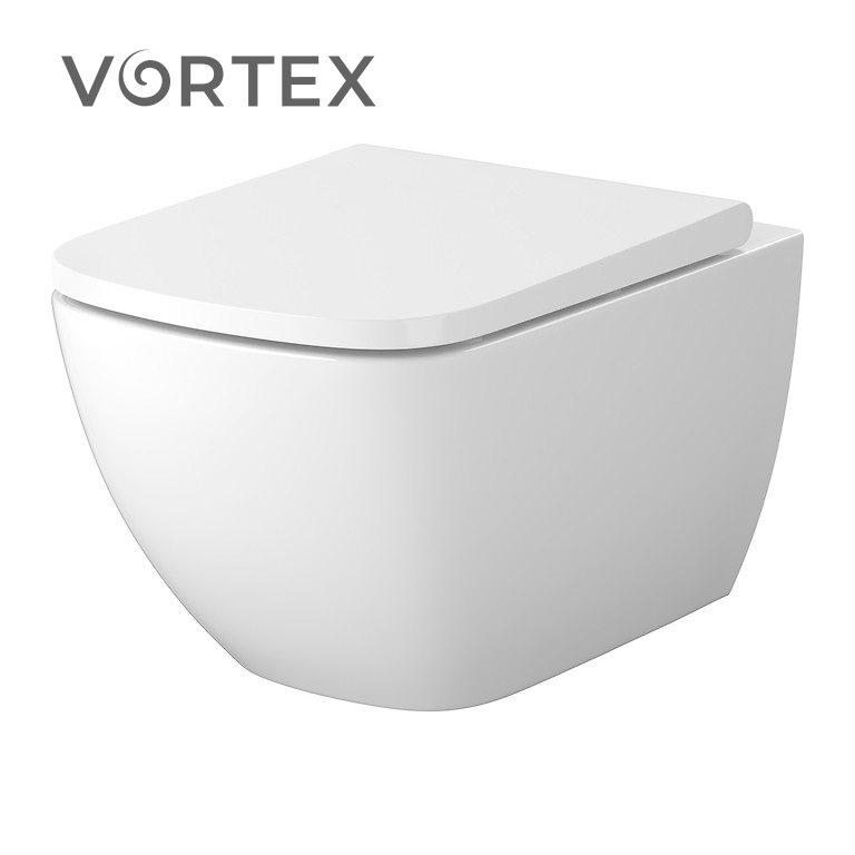 Унітаз підвісний Zen Pro Vortex з кришкою Slim дюропласт SZCZ1003396324 Cersanit - Зображення
